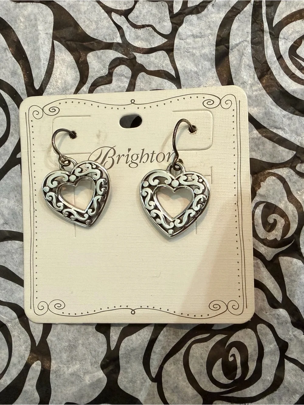 Brighton Contempo Silver Heart French Wire Earrings. NWT